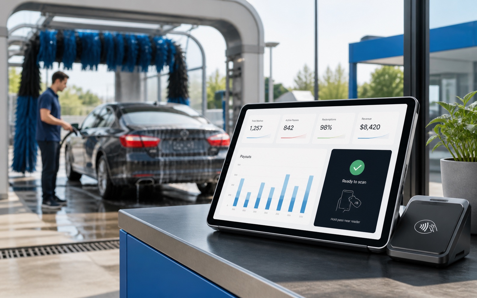 SparklePass Demo operator dashboard and driver app preview